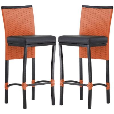 2 Banquetas Corda Náutica Alumínio Balcão Cozinha Bar Terra Cota