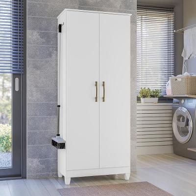 Armário Multiuso 2 Portas 4 Prateleiras Jade Branco Moval Branco