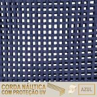 02 Cadeiras Floripa Alumínio Pintura Preta Trama Original Azul - 5