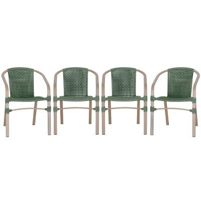 04 Cadeiras Floripa Aluminio Pintura Fendi Trama Original Verde