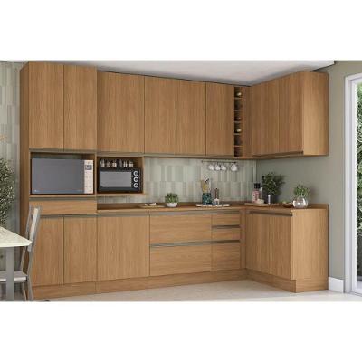 Kit Cozinha Modulada 14 Peças Maxxi 1 4 Aéreos + 4 Balcões + 1 Torre Quente+5complementos C14p48 Canela