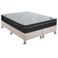 Cama Box King: Colchão Molas Ortobom Nanolastic Light Selado + Base CRC Courano Branco(186x198) - 1