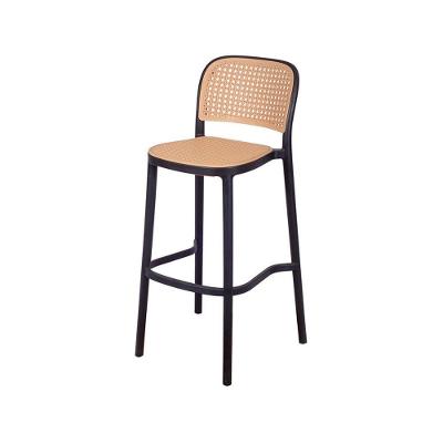 Banqueta Or-6670 Em Pp Simulando Palha No Assento Or Design Preto