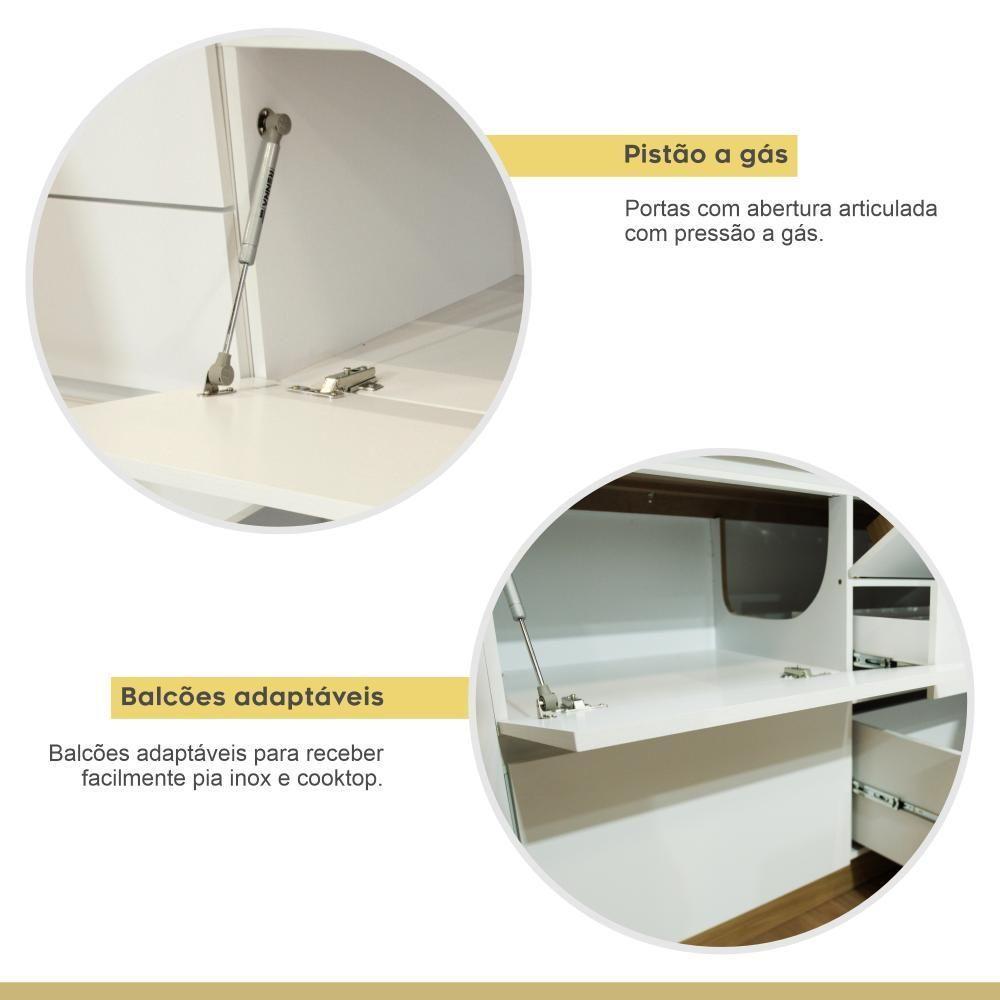 Cozinha Completa 5 Portas E 5 Gavetas 100% Mdf Rainha Branco/nature Nesher Branco/nature - 7