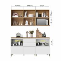 Cozinha Completa 5 Portas E 5 Gavetas 100% Mdf Rainha Branco/nature Nesher Branco/nature - 5