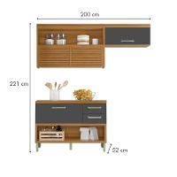 Cozinha Compacta 100% Mdf 2 Peças Princesa Freijó/grafite Nesher Freijó/grafite