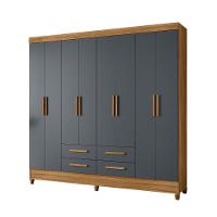 Guarda Roupas Casal 8 Portas 4 Gavetas Flórida Freijó/cinza Moval - 1