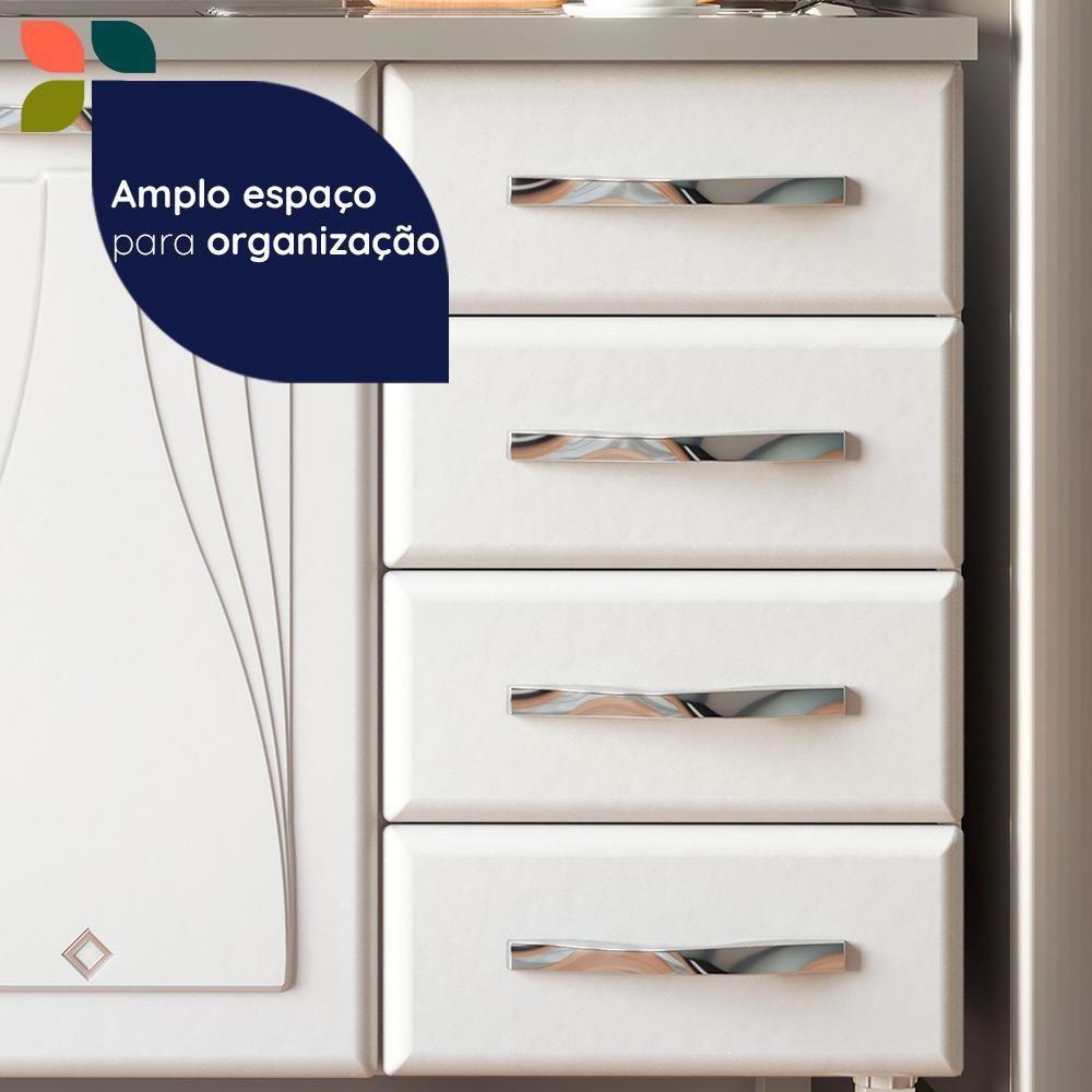 Armário De Cozinha De Aço Star 2 Peças Com Vidro E Balcão Para Pia - Branco Branco - 10