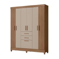 Guarda Roupas Casal Ripado 7 Portas 2 Gavetas Malta Carvalho/fendi Moval - 1