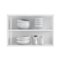 Armário De Cozinha De Aço Aéreo Duplo Star Com Vidro - Branco Branco