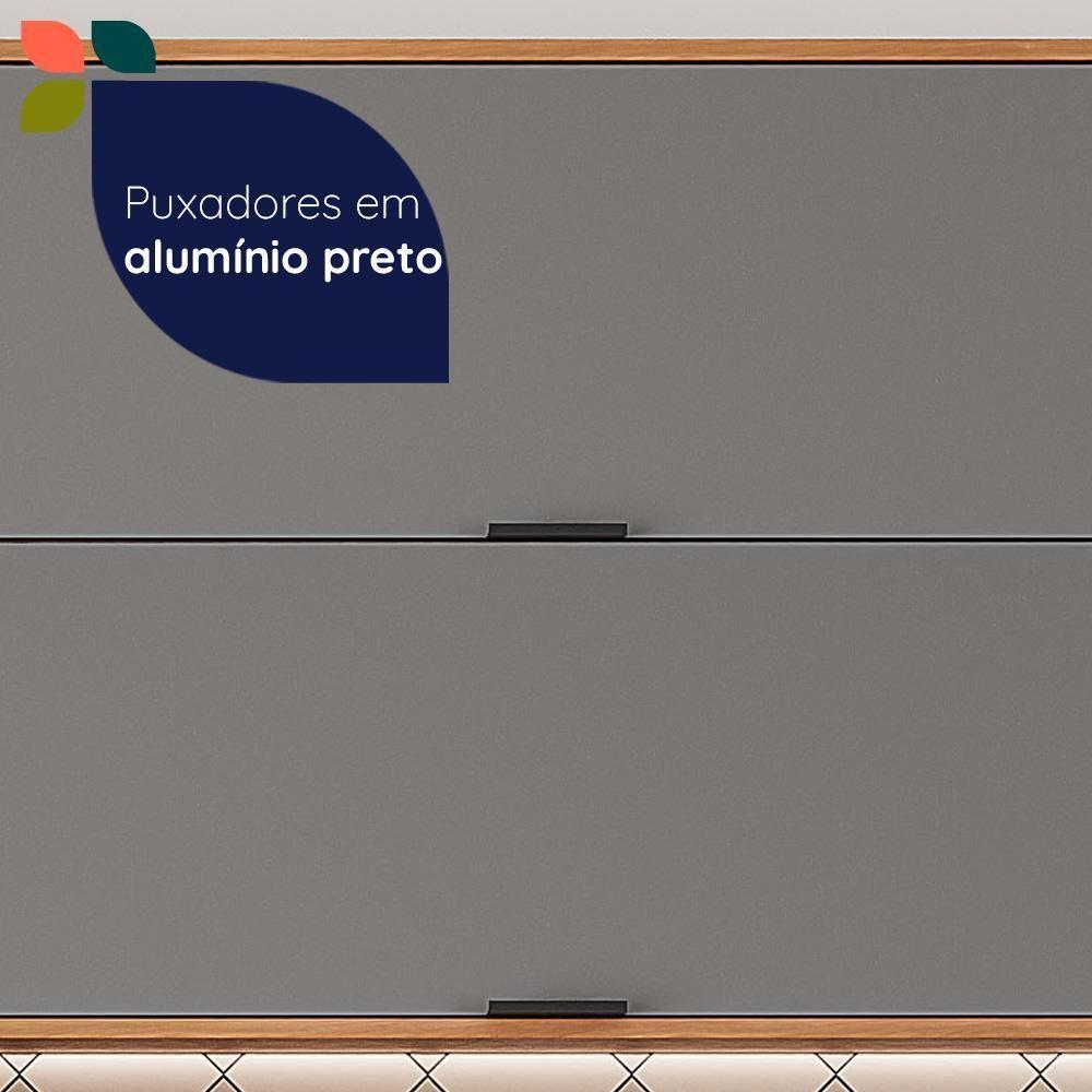 Armário Aéreo Castanha 1200mm Com 2 Portas - Freijó E Cinza - 7