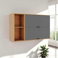 Armário Aéreo Castanha 1200mm Com 2 Portas - Freijó E Cinza - 1