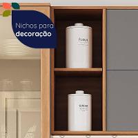 Armário Aéreo Castanha 1200mm Com 2 Portas - Freijó E Cinza - 8