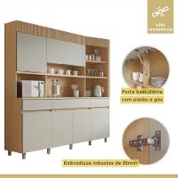 Cozinha Realeza 6 Portas 3 Gavetas 100% Mdf Realeza Carvalho/greige Nesher Carvalho/greige - 3