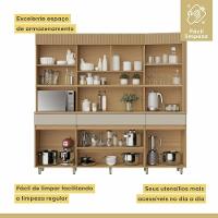 Cozinha Realeza 6 Portas 3 Gavetas 100% Mdf Realeza Carvalho/greige Nesher Carvalho/greige