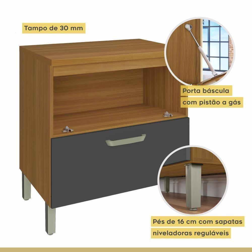 Cozinha Completa 5 Portas 4 Gavetas Ripado 100% Mdf Princesa Freijó/grafite Nesher Freijó/grafite - 6