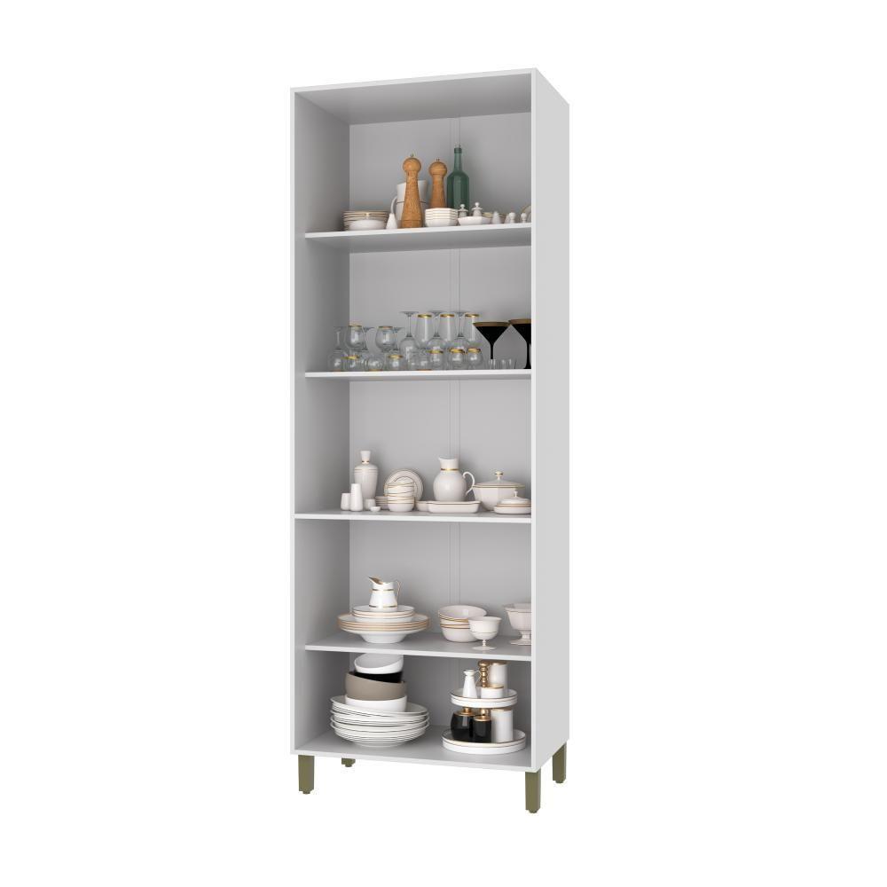 Paneleiro 4 Portas Com Vidros Reflecta Firenze Branco Indekes Branco - 3