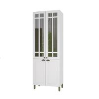 Paneleiro 4 Portas Com Vidros Reflecta Firenze Branco Indekes Branco - 1