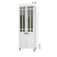 Paneleiro 4 Portas Com Vidros Reflecta Firenze Branco Indekes Branco - 2