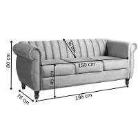 Sofá Chesterfield 3 Lugares Realeza Vintage Retrô Veludo Marrom - 3