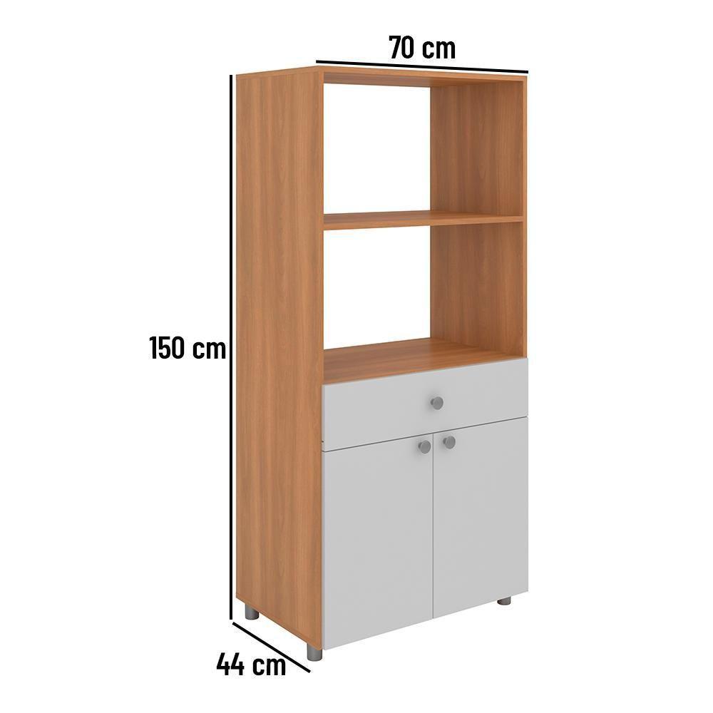 Armário De Cozinha Paneleiro Telasul âmbar 2 Portas 1 Gaveta Freijó Com Branco Freijó Com Branco - 3