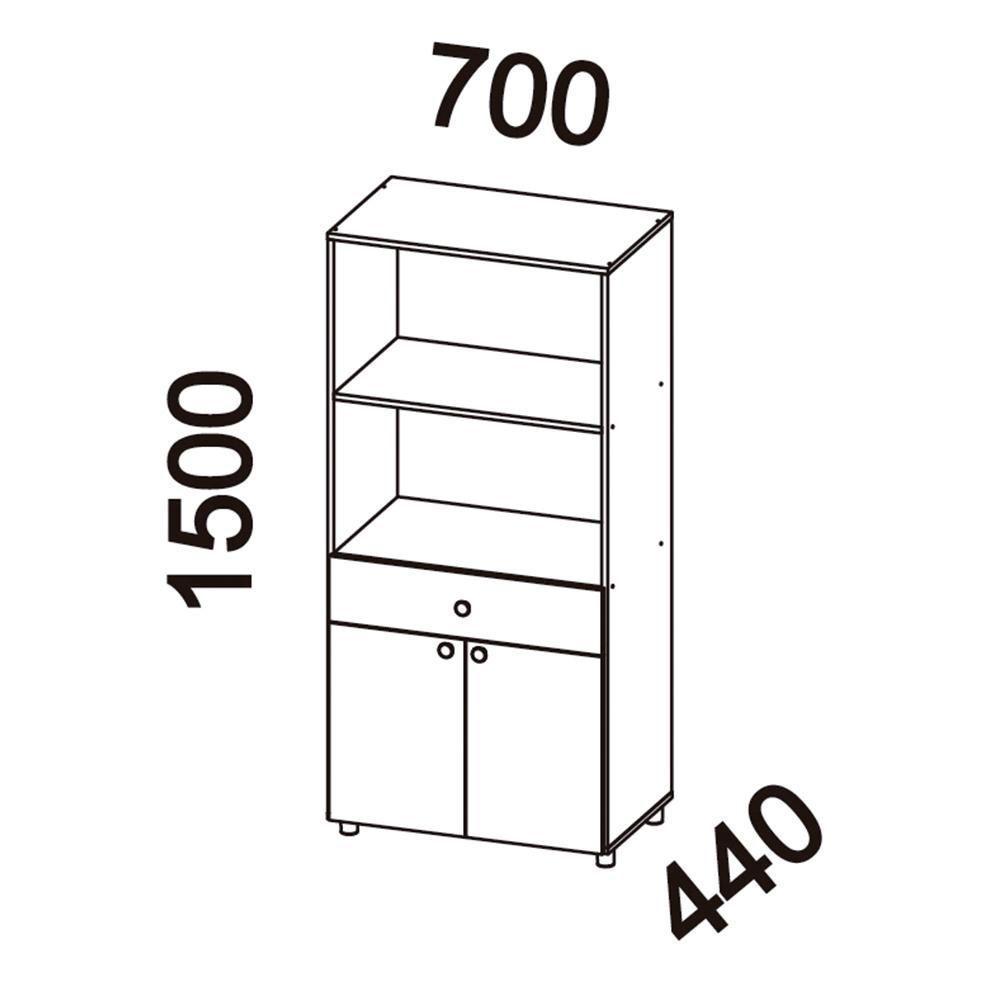 Armário De Cozinha Paneleiro Telasul âmbar 2 Portas 1 Gaveta Freijó Com Branco Freijó Com Branco - 5