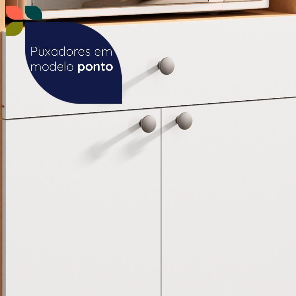 Armário De Cozinha Paneleiro Telasul âmbar 2 Portas 1 Gaveta Freijó Com Branco Freijó Com Branco - 7
