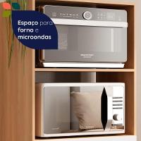 Armário De Cozinha Paneleiro Telasul âmbar 2 Portas 1 Gaveta Freijó Com Branco Freijó Com Branco - 6