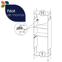 Armário De Cozinha Paneleiro Telasul âmbar 2 Portas 1 Gaveta Freijó Com Branco Freijó Com Branco - 8
