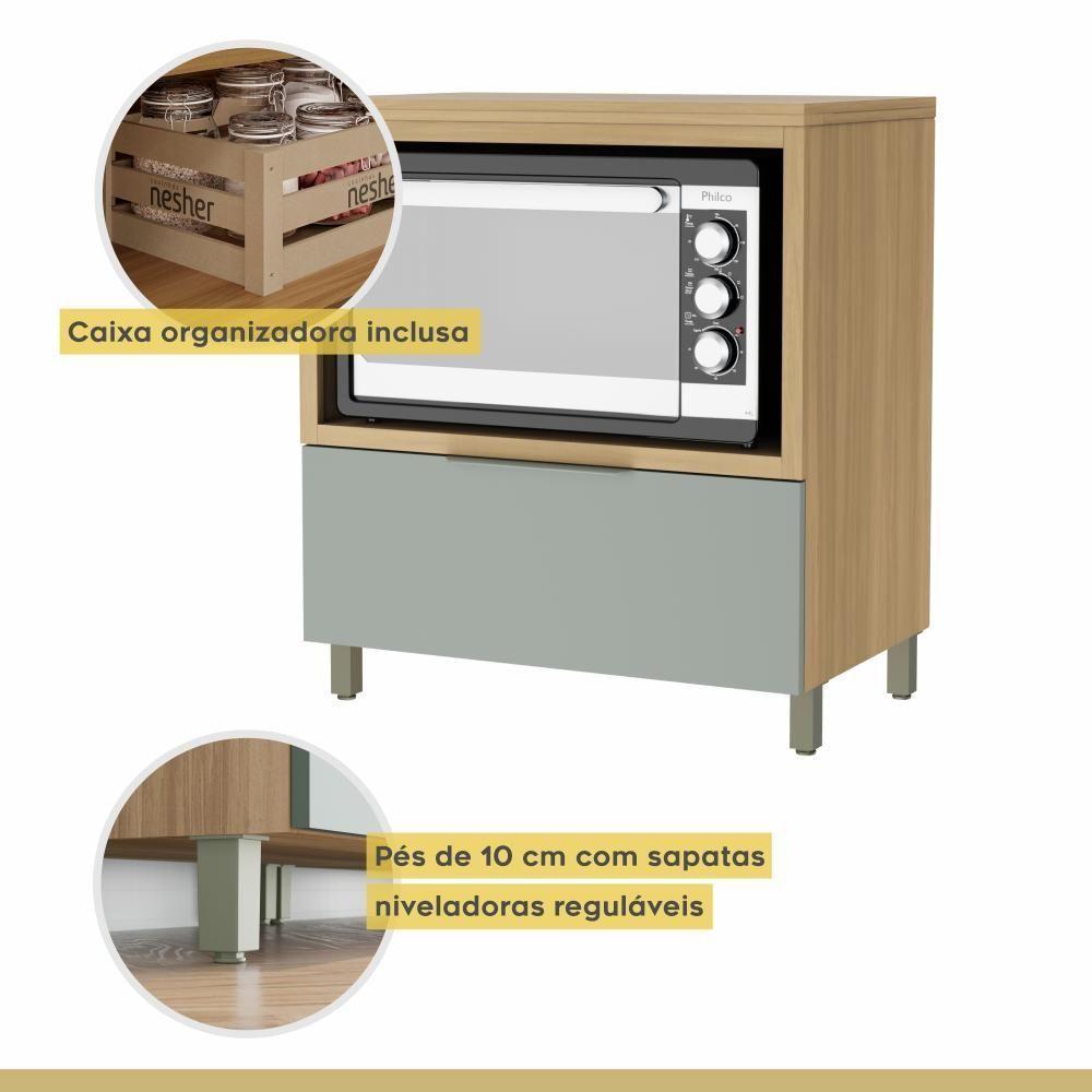 Cozinha Modulada 5 Peças E 5 Gavetas 100% Mdf Marquesa Nature/verde Nesher Nature/verde - 8