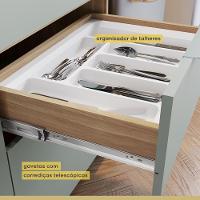 Cozinha Modulada 5 Peças E 5 Gavetas 100% Mdf Marquesa Nature/verde Nesher Nature/verde