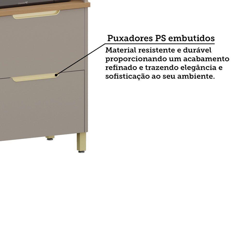 Cozinha Modulada Completa De Canto 10 Peças Com Tampo Lumina Cinammon/Freijó - 3