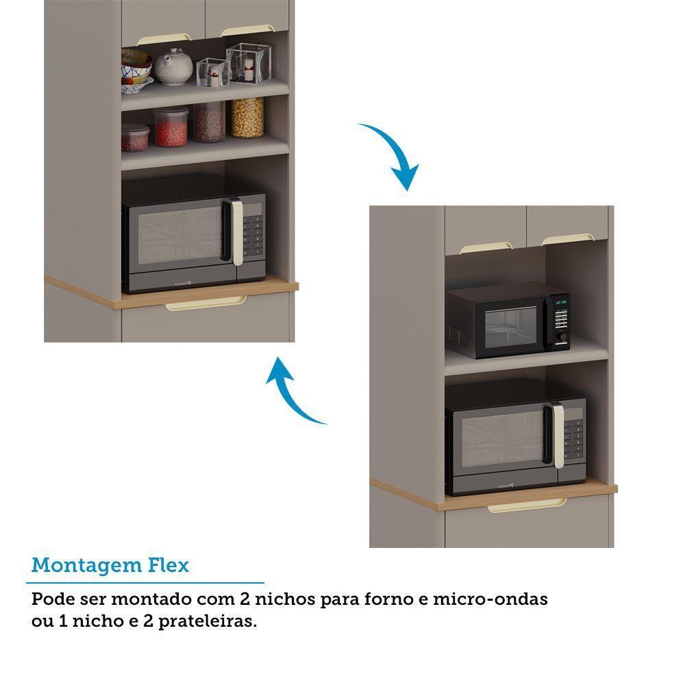 Cozinha Modulada Completa De Canto 10 Peças Com Tampo Lumina Cinammon/Freijó - 7