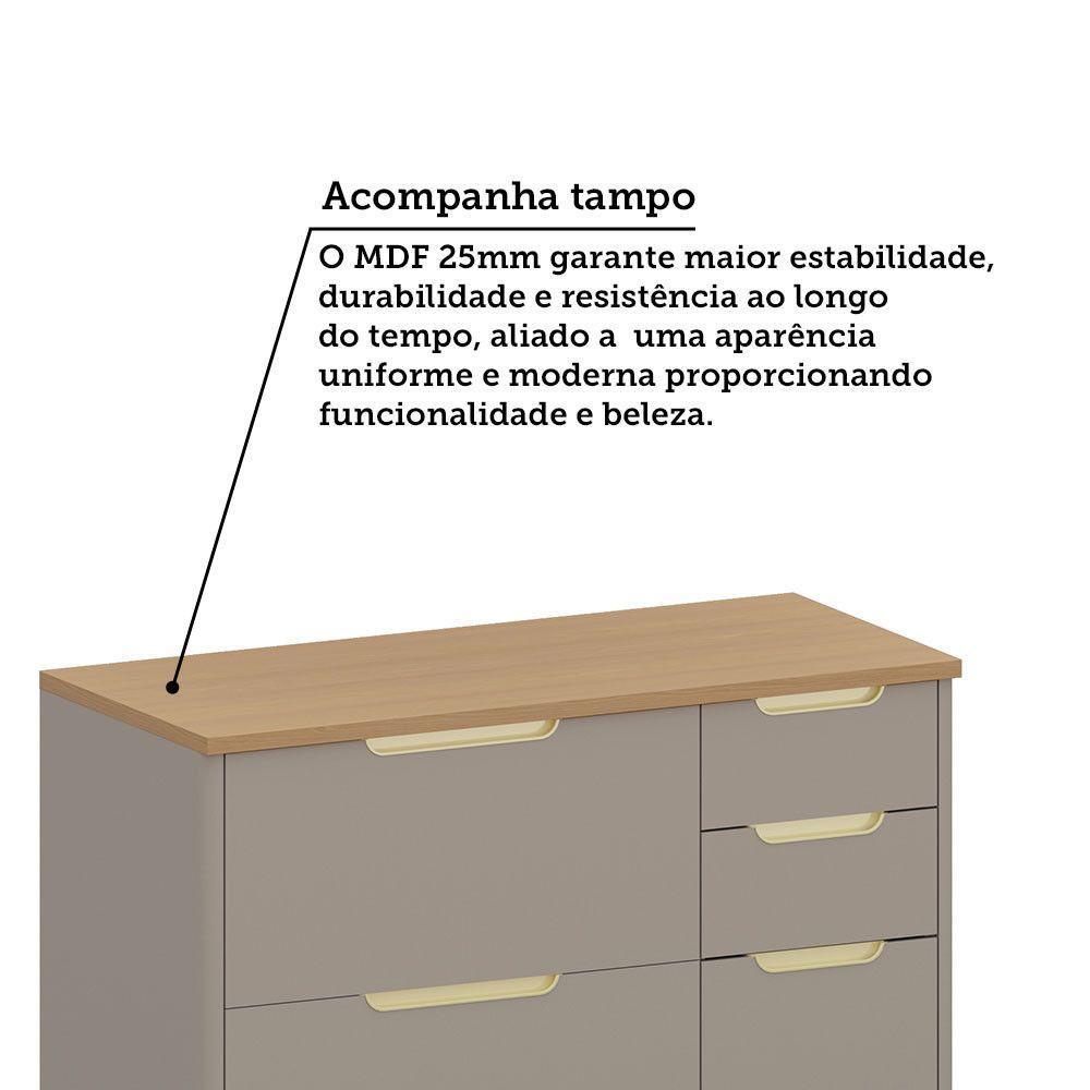 Cozinha Modulada Completa De Canto 10 Peças Com Tampo Lumina Cinammon/Freijó - 10