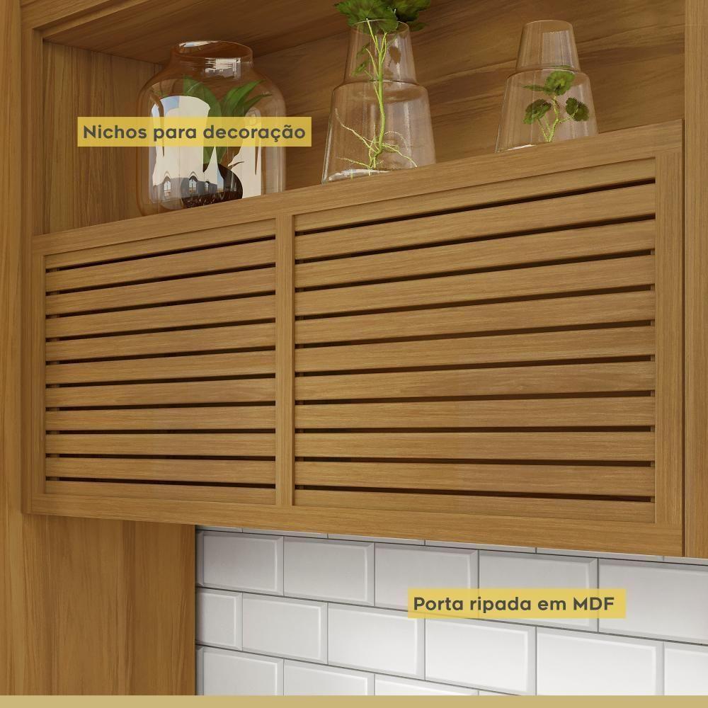 Cozinha Completa 5 Portas 4 Gavetas Ripado 100% Mdf Princesa Freijó/off White Nesher Freijó/off White - 3