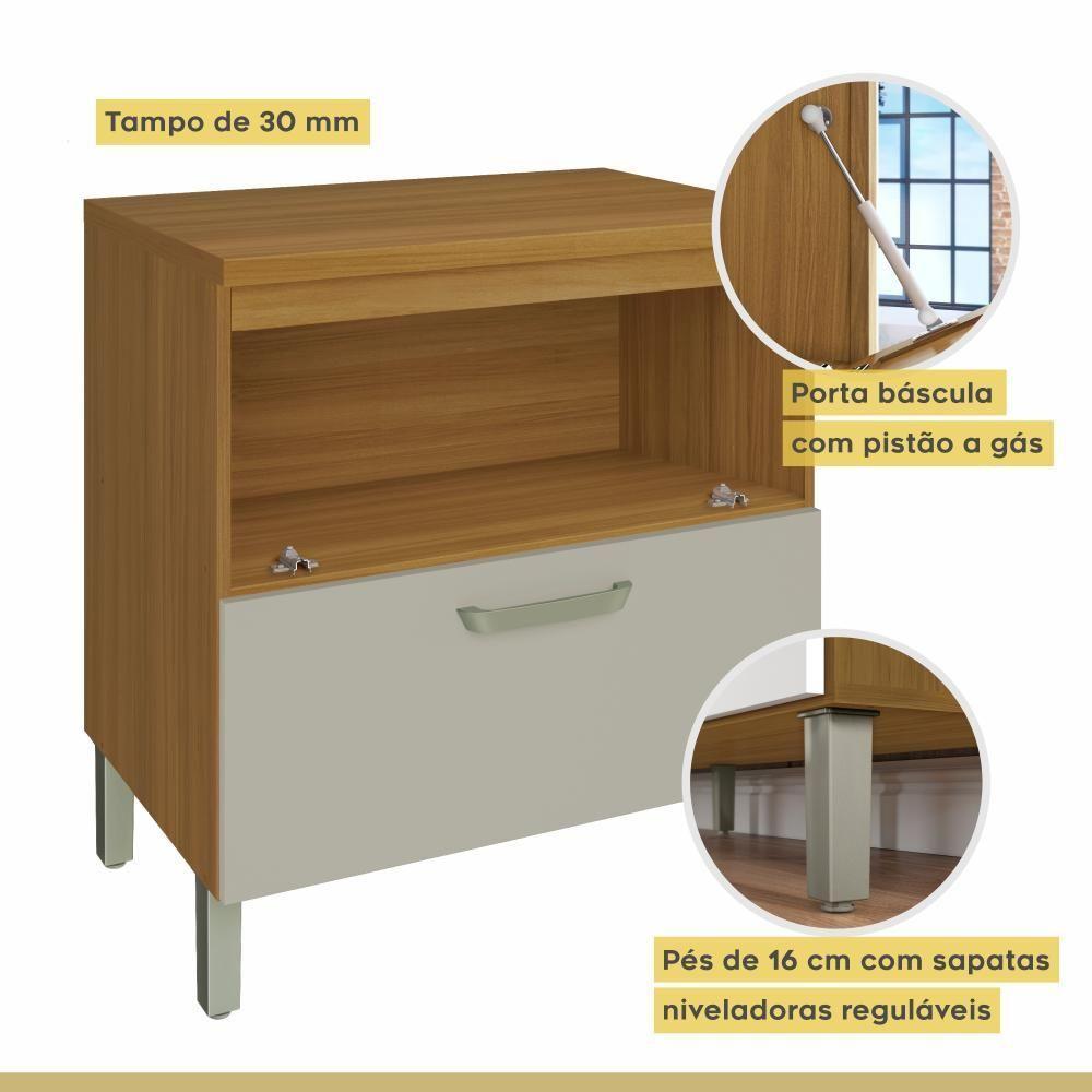 Cozinha Completa 5 Portas 4 Gavetas Ripado 100% Mdf Princesa Freijó/off White Nesher Freijó/off White - 6