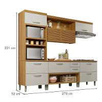 Cozinha Completa 5 Portas 4 Gavetas Ripado 100% Mdf Princesa Freijó/off White Nesher Freijó/off White - 2