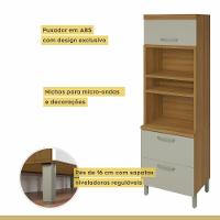 Cozinha Completa 5 Portas 4 Gavetas Ripado 100% Mdf Princesa Freijó/off White Nesher Freijó/off White - 9