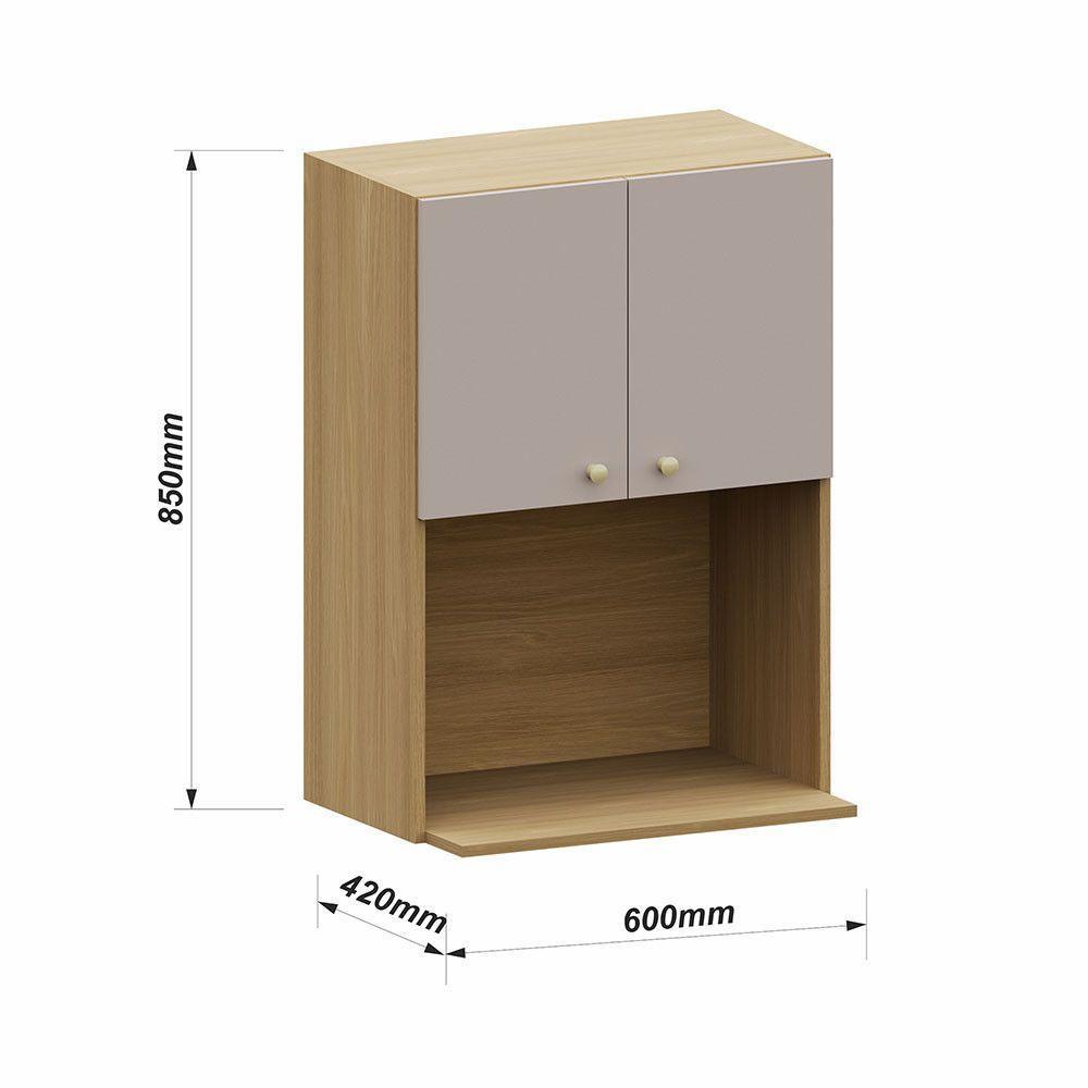 Nicho Micro-ondas 60cm Elegance Luciane Móveis Freijó/cinammon - 3