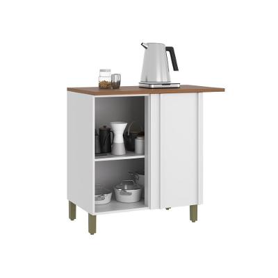 Balcão De Canto Reto Firenze Branco Indekes Branco