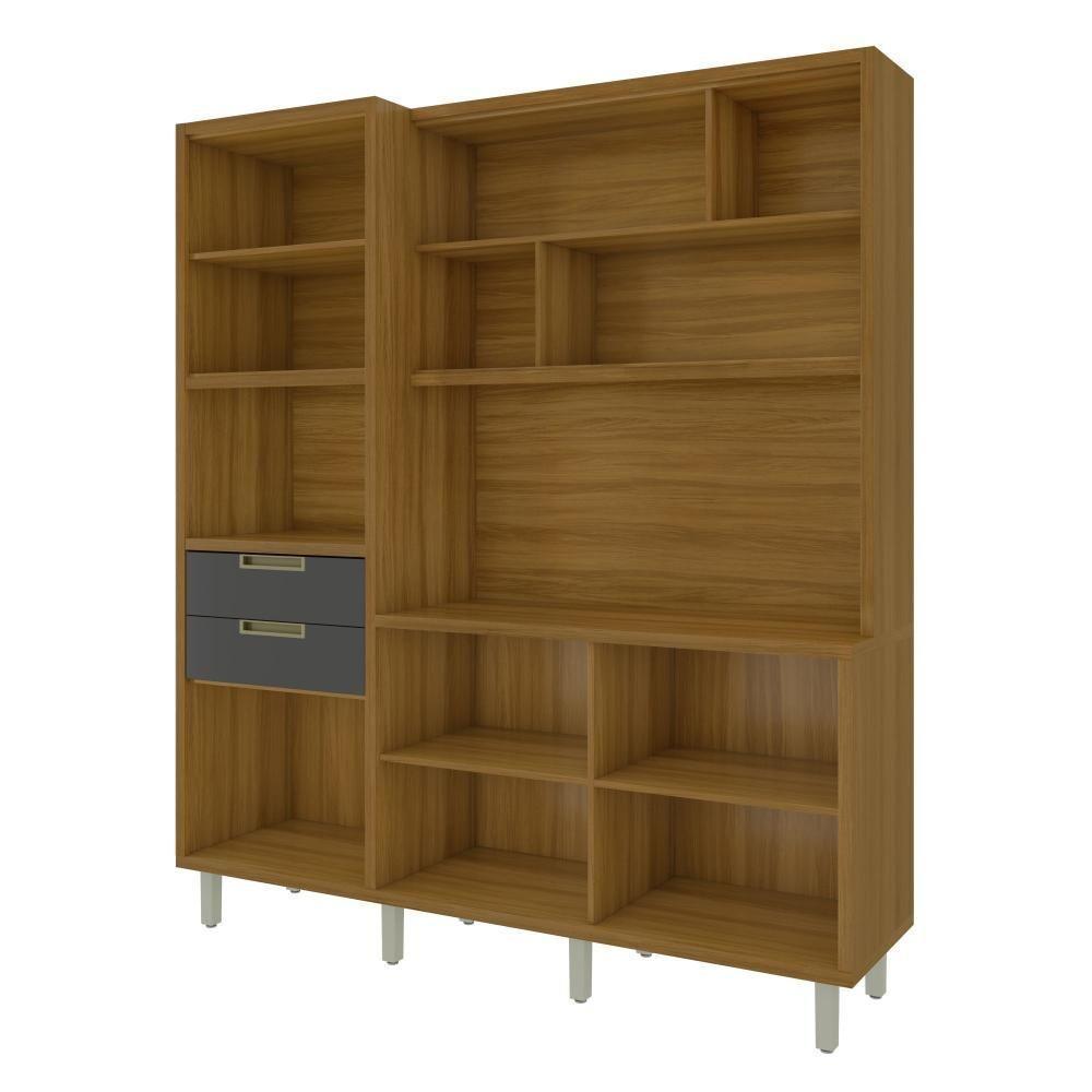 Cozinha Compacta Loft Imperatriz 6 Portas 2 Gavetas 100% Mdf Freijó/grafite Nesher Freijó/grafite - 4