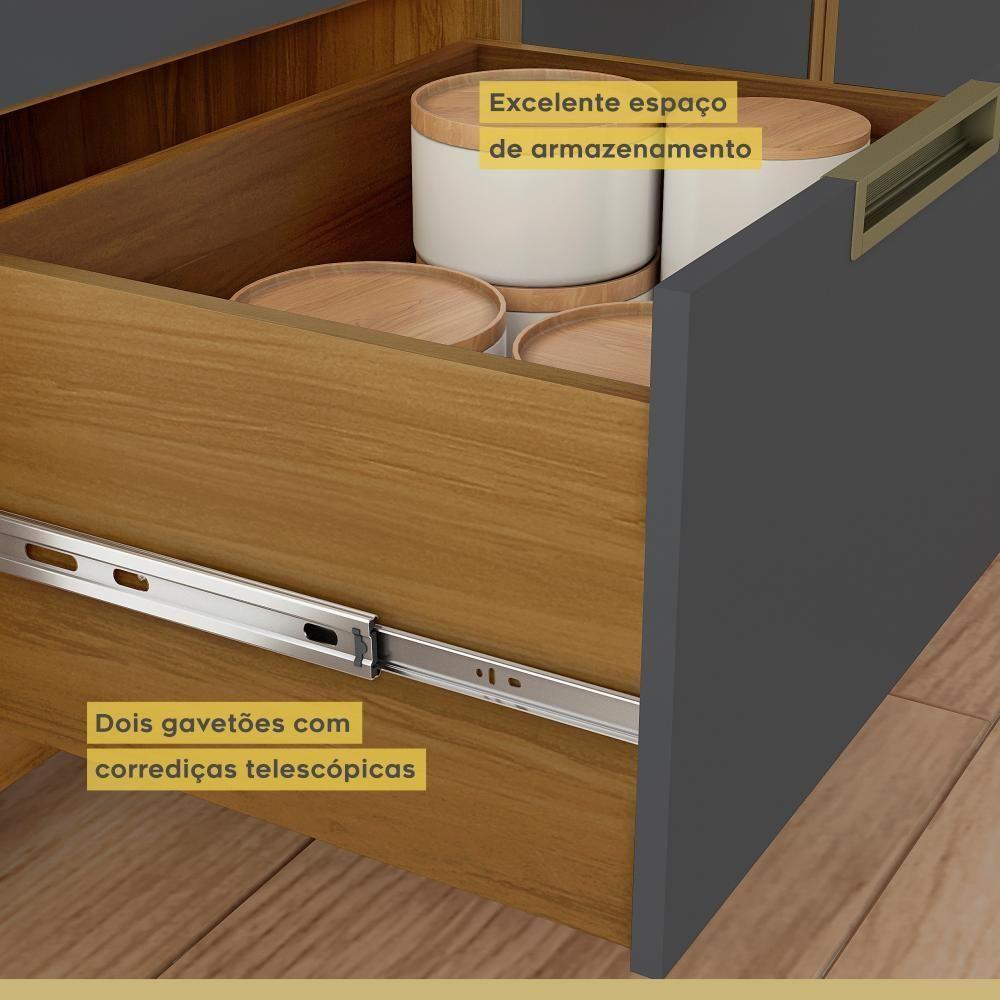 Cozinha Compacta Loft Imperatriz 6 Portas 2 Gavetas 100% Mdf Freijó/grafite Nesher Freijó/grafite - 9