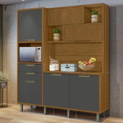 Cozinha Compacta Loft Imperatriz 6 Portas 2 Gavetas 100% Mdf Freijó/grafite Nesher Freijó/grafite