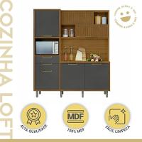 Cozinha Compacta Loft Imperatriz 6 Portas 2 Gavetas 100% Mdf Freijó/grafite Nesher Freijó/grafite - 3