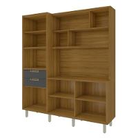 Cozinha Compacta Loft Imperatriz 6 Portas 2 Gavetas 100% Mdf Freijó/grafite Nesher Freijó/grafite