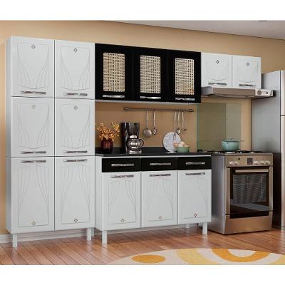 Armário De Cozinha De Aço Star 4 Peças Com Balcão - Preto