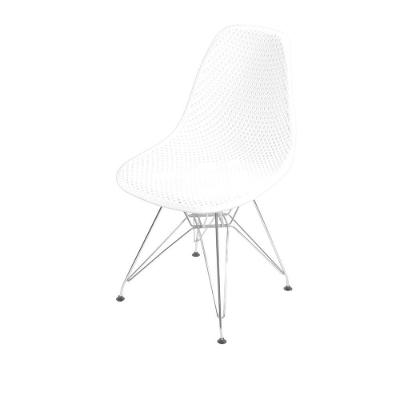 Cadeira Or-1119cr Em Polipropileno Base Cromada Or Design Branco