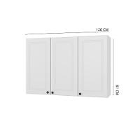 Armário Aéreo 120cm 3 Portas Firenze Branco Indekes - 2