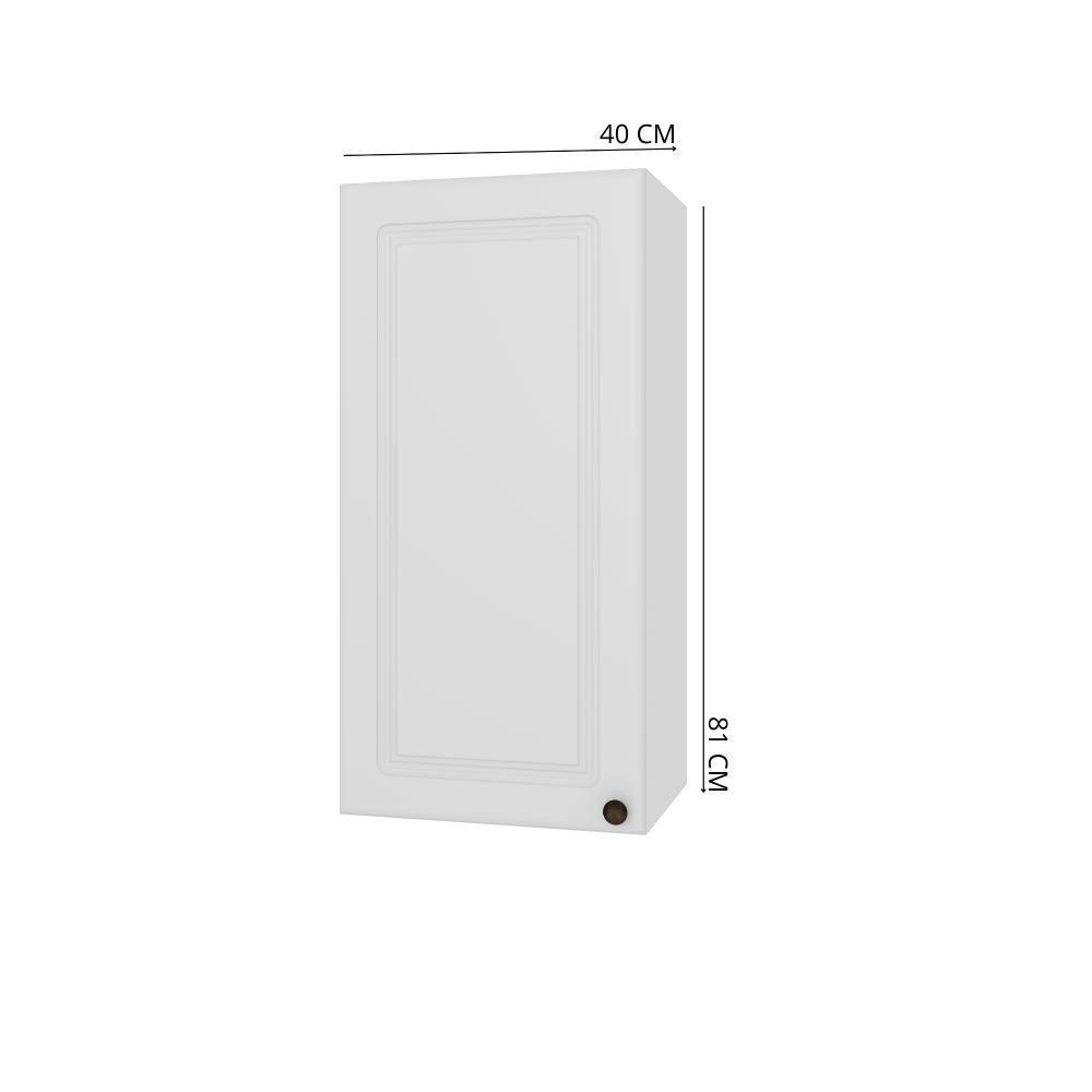 Armário Aéreo 1 Porta 40cm Firenze Branco Indekes - 2