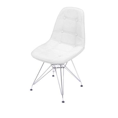 Cadeira Or-1110cr Botonês Com Base Cromada Or Design Branco